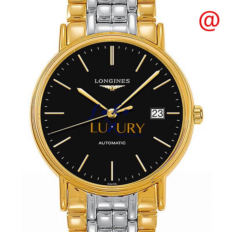 Longines L4.921.2.52.7 PRESENCE Replica Watch Automatic Black Dial Gold-Plated Stainless Steel