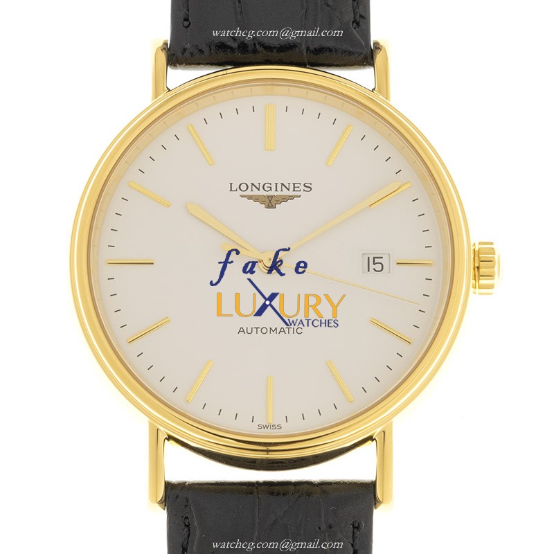 Longines L4.922.2.12.2 PRESENCE Automatic - Gold-Plated Stainless Steel - White Dial Replica Watch