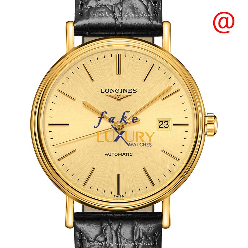 Longines L4.922.2.32.2 PRESENCE Automatic PVD Gold Replica Watch, Auto Movement, 40mm Gold Case