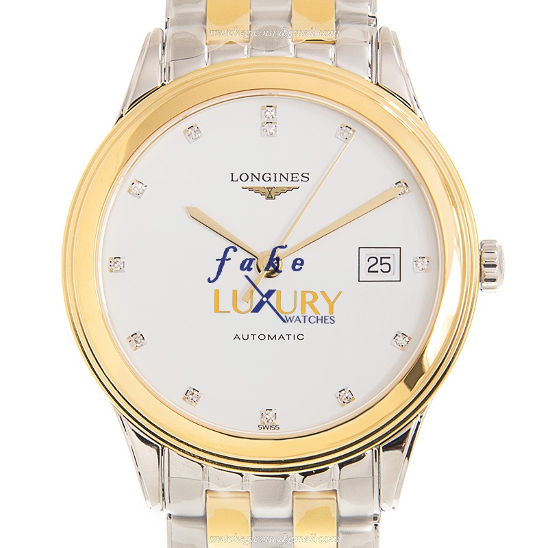Longines L4.974.3.27.7 FLAGSHIP Replica Watch - Automatic - White Dial - Gold-Plated Steel Case - Luxury Replica Watch