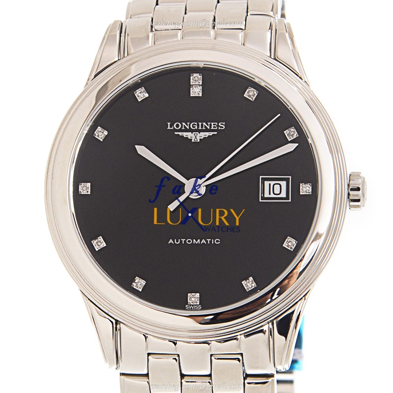 Longines L4.974.4.57.6 FLAGSHIP Automatic | Steel | Black Dial | Silver Strap Replica Watch