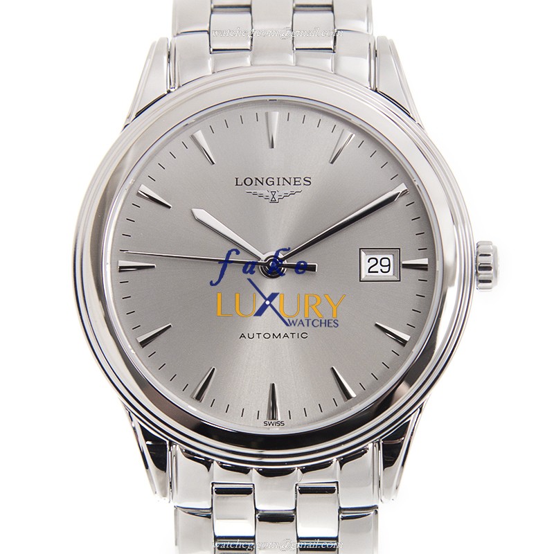Longines L4.974.4.72.6 FLAGSHIP Replica Watch, Gray Dial, Steel Case, Automatic Movement