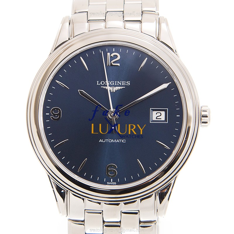 Longines L4.974.4.96.6 FLAGSHIP Automatic Blue Dial Stainless Steel Replica Watch - Luxury Replica Watch