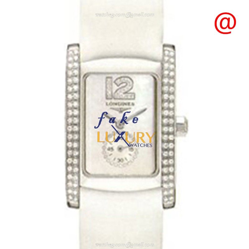 Longines L5.155.0.07.2 Dolce Vita Replica Watch, Quartz, White Mother of Pearl Dial, Leather Strap