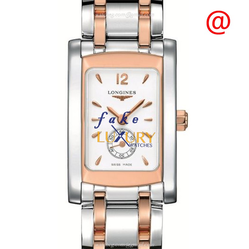 Longines L5.155.5.18.7 DOLCE VITA Quartz 18kt Rose Gold & Steel Replica Watch - Swiss Clone, White - Luxury Replica Watch
