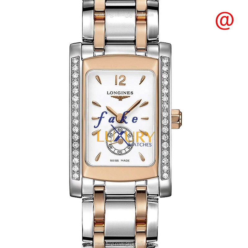 Longines L5.155.5.19.7 Dolce Vita Replica Watch, Quartz Movement, White Dial, 18kt Rose Gold &