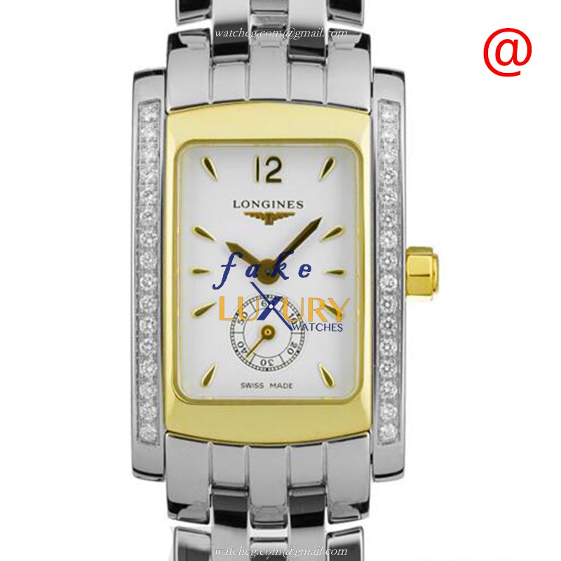 Longines L5.155.5.29.6 Replica Watch - 18kt Gold, Diamond, Steel, White Dial, Silver Strap