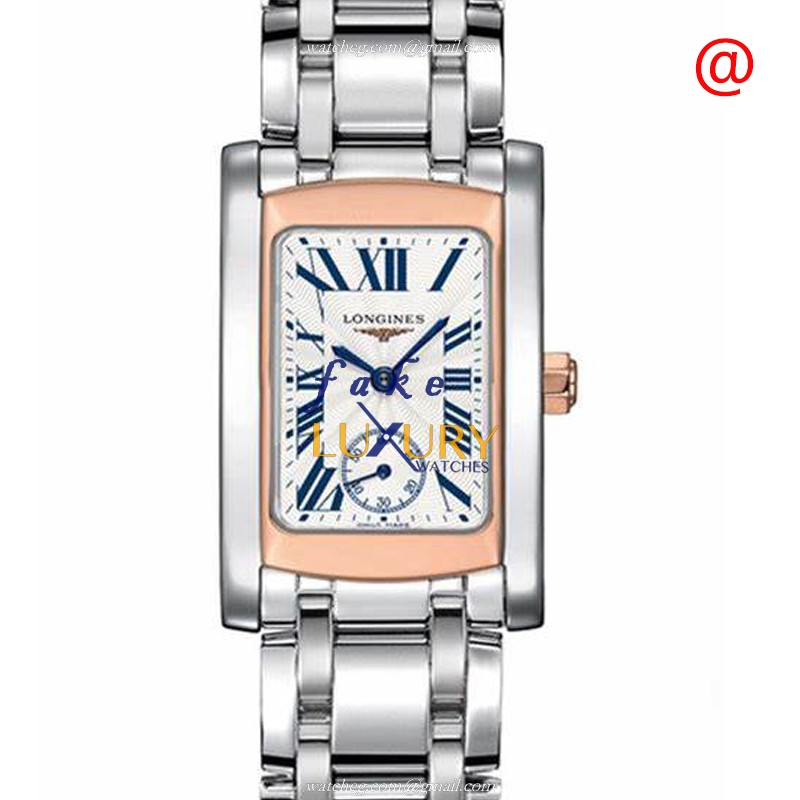 Longines L5.155.5.71.6 Dolce Vita Quartz 18kt Rose Gold & Steel Silver Dial Replica Watch - Luxury Replica Watch
