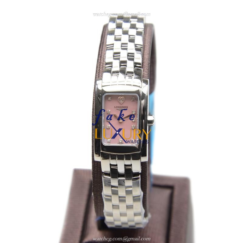 Longines Dolce Vita Replica Watch L5.158.4.93.6, Quartz Movement, Pink Mother of Pearl Dial, Steel - Luxury Replica Watch