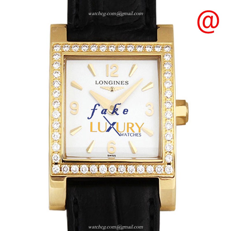 Longines L5.166.7.16.2 Replica Watch, Swiss Quartz, PVD Gold Case, White Dial, Leather Strap - Luxury Replica Watch