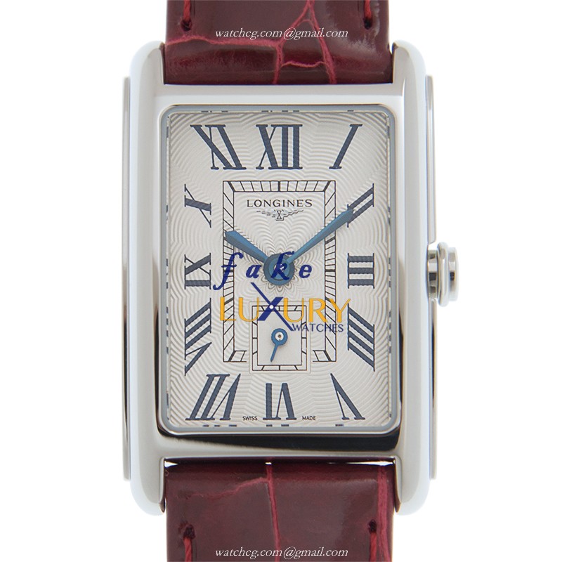 Longines L5.255.4.71.5 Dolce Vita Replica Watch, Quartz, Silver Dial, Steel Case, Red Leather Strap - Luxury Replica Watch