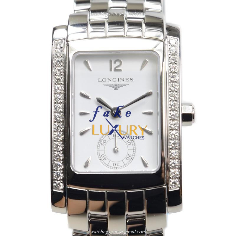 Longines L5.502.0.16.6 Dolce Vita Replica Watch, Quartz Movement, White Dial, Steel Bracelet
