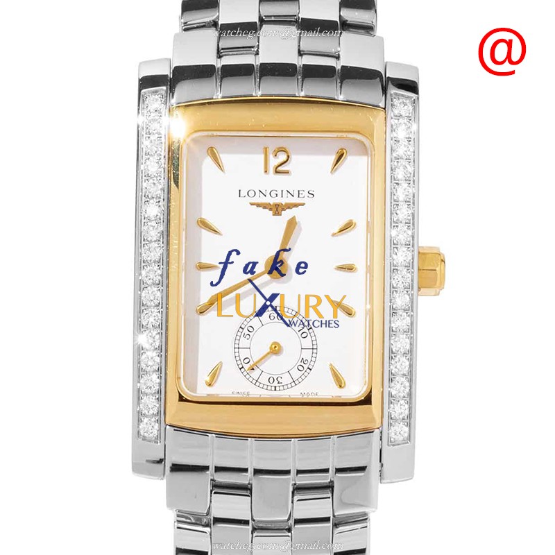 Longines L5.502.5.29.6 Dolce Vita - Replica Watch - Quartz - 18kt Gold Diamond Steel Case - White - Luxury Replica Watch