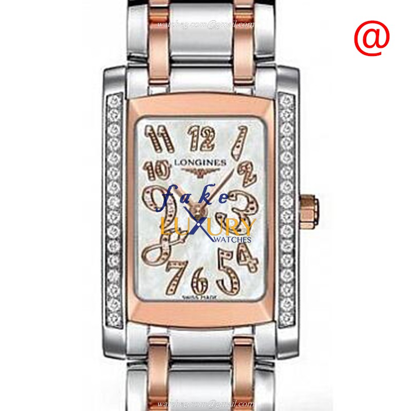 Longines L5.502.5.99.7 Replica Watch, Quartz, White Dial, 18kt Gold & Diamond & Steel Case