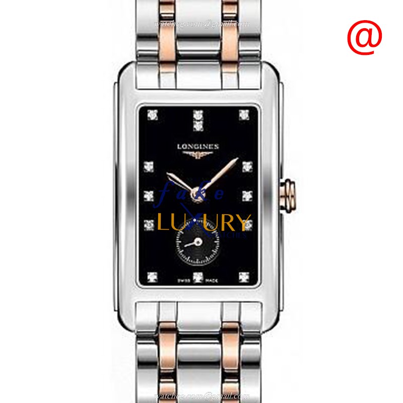 Longines L5.512.5.57.7 Quartz Replica Watch, Stainless Steel Case, Black Dial, Silver & Gold Strap - Luxury Replica Watch