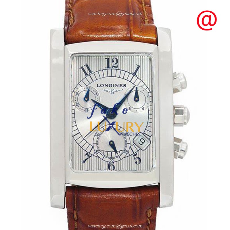 Longines L5.656.4.73.2 DOLCE VITA Quartz Stainless Steel Replica Watch, Silver Dial, Brown