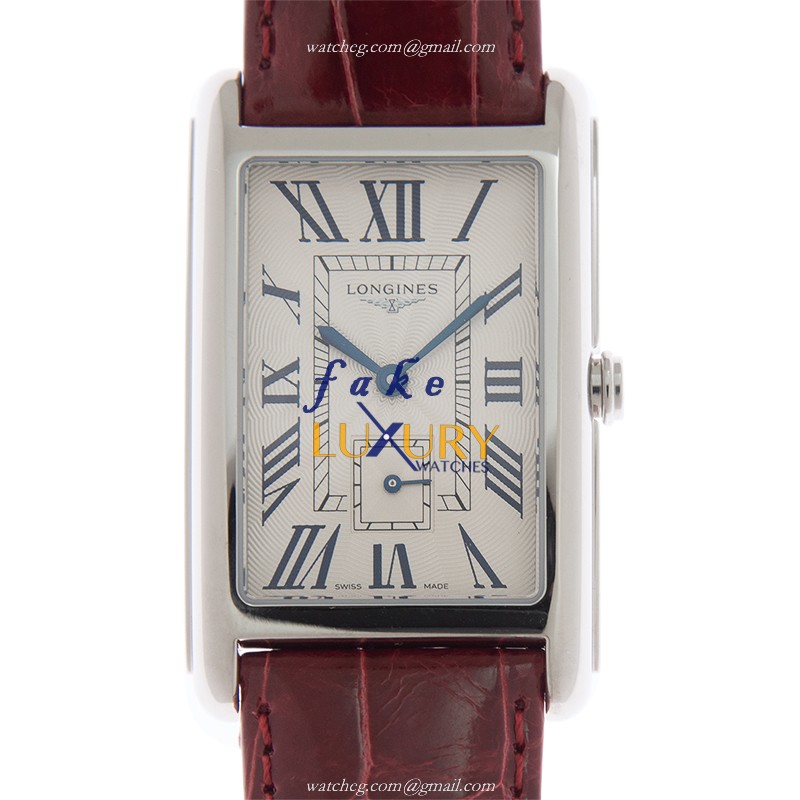 Longines L5.755.4.71.5 Dolce Vita Replica Watch, Quartz Movement, White Dial, Red Leather Strap - Luxury Replica Watch