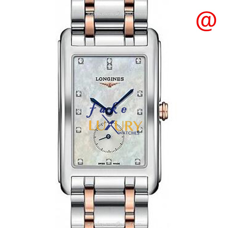 Longines L5.755.5.87.7 | Dolce Vita Quartz White Mother of Pearl Dial | Steel & Rose Gold | Replica