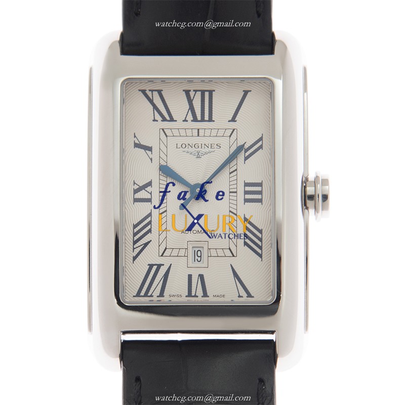 Longines L5.757.4.71.0 Dolce Vita Silver Dial Blue Leather Automatic Steel Replica Watch