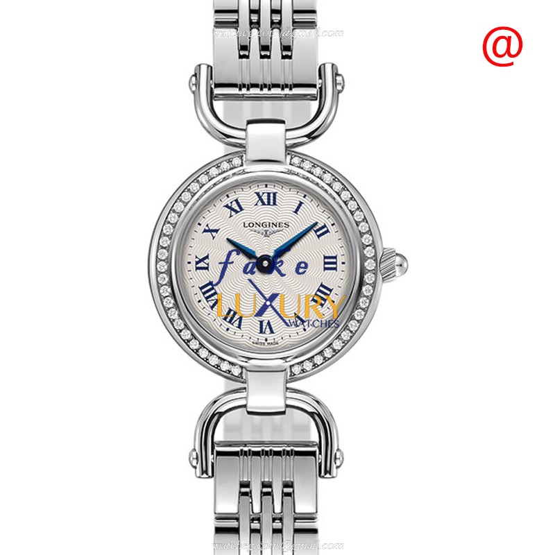 Longines L6.129.0.71.6 Equestrian Replica Watch, Quartz, 23mm, Silver Dial, Diamonds & Steel Case