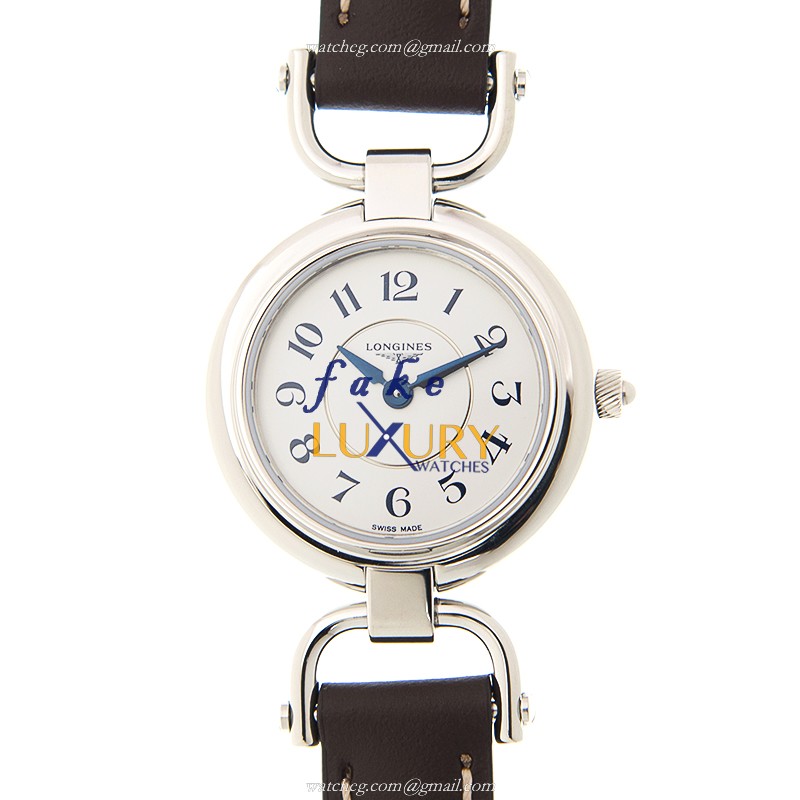 Longines L6.129.4.73.2 Equestrian Quartz Stainless Steel - Silver White Dial - Leather Strap - Luxury Replica Watch