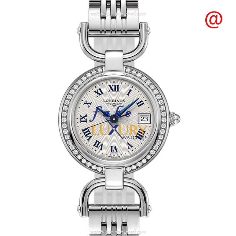 Longines L6.130.0.71.6 Replica Watch Quartz Movement Silver Dial Stainless Steel Diamonds Case