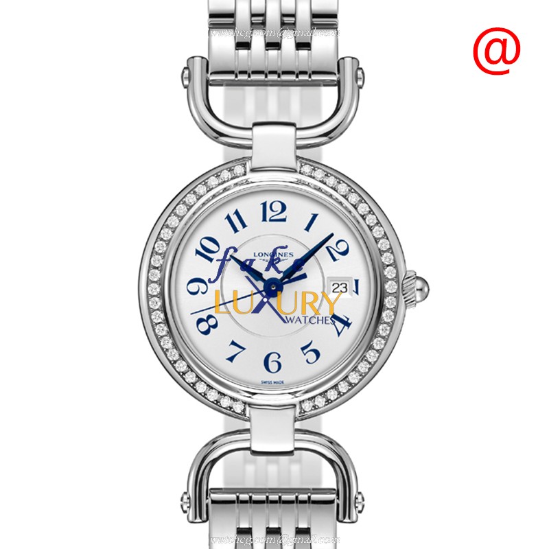 Longines L6.131.0.73.6 Equestrian Replica Watch, White Dial, Stainless Steel & Diamonds, Quartz