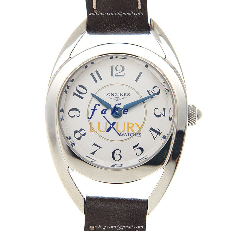 Longines L6.135.4.73.2 Equestrian Quartz Stainless Steel White Dial Cowhide Strap Replica Watch