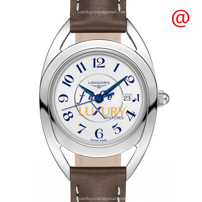 Longines L6.137.4.73.2 Replica Watch, Quartz Movement, White Dial, Brown Leather Strap