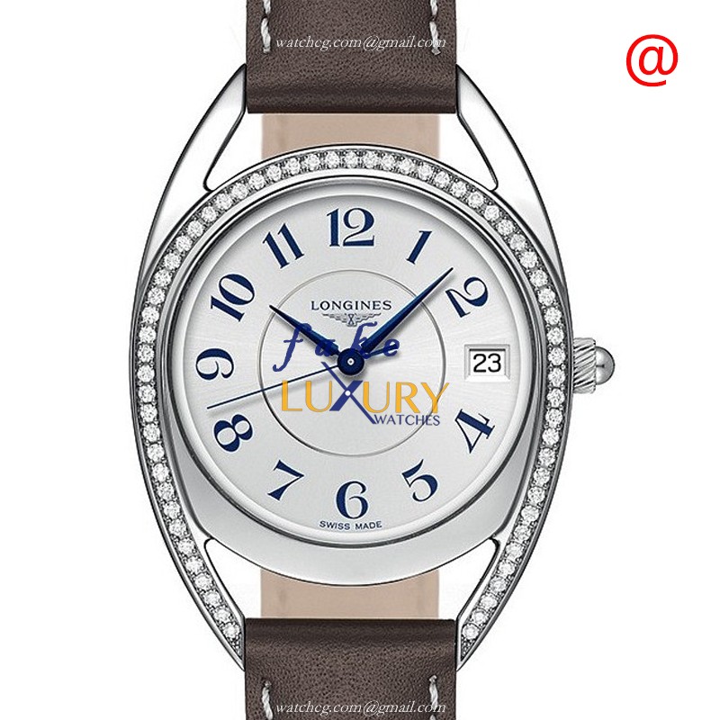 Longines L6.138.0.87.2 Equestrian Quartz Stainless Steel & Diamond Replica Watch - White Dial Grey - Luxury Replica Watch