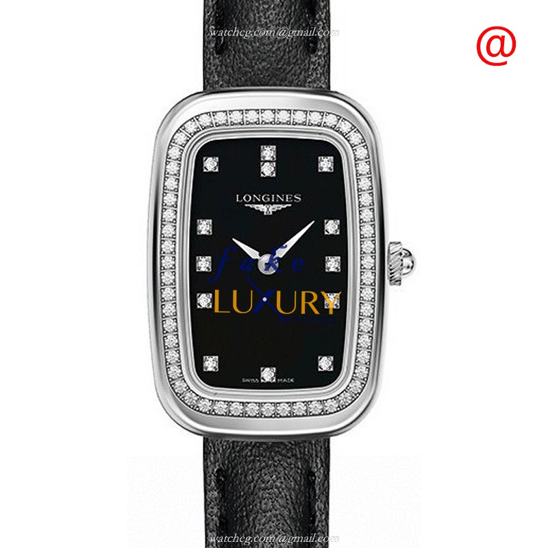 Longines L6.140.0.57.0 Equestrian Quartz Black Dial Stainless Steel Leather | Replica Watch