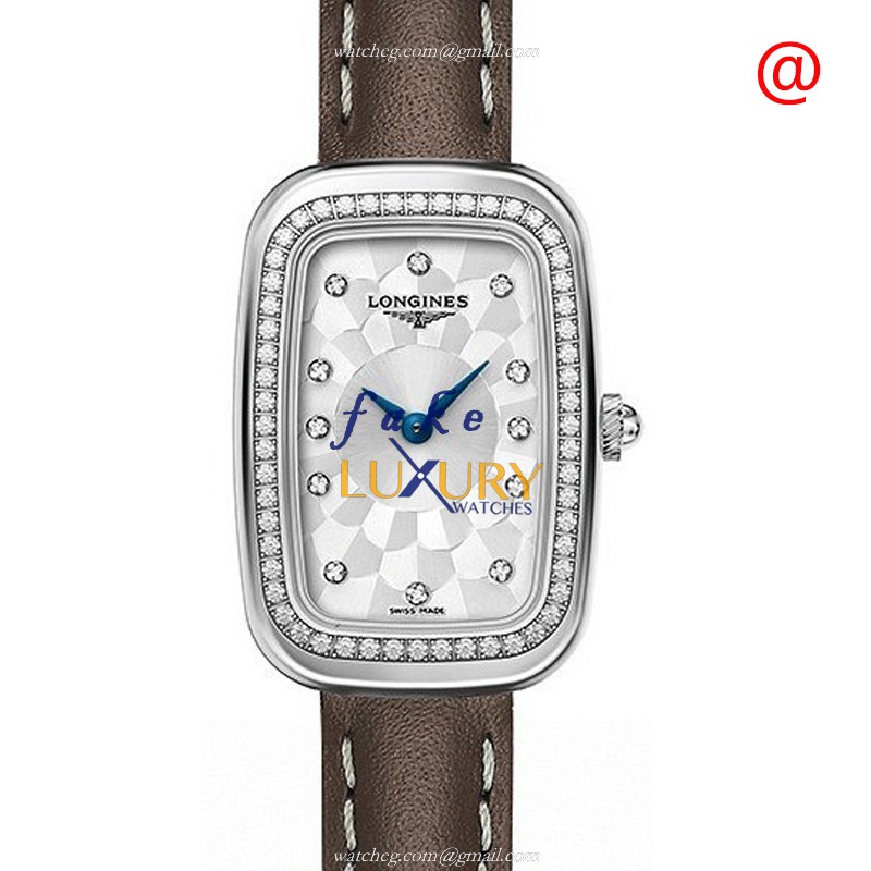 Longines L6.140.0.77.2 Replica Watch, Silver Dial, Brown Leather Strap, Quartz Movement