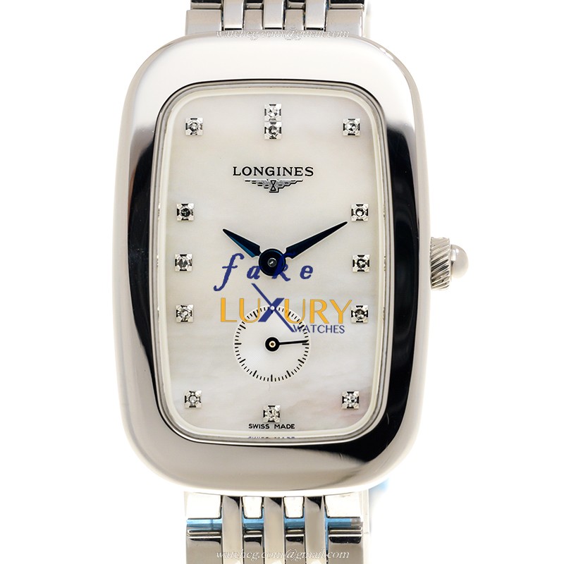 Longines L6.142.4.87.6 Equestrian Replica Watch, Quartz Movement, White Mother of Pearl Dial, Steel