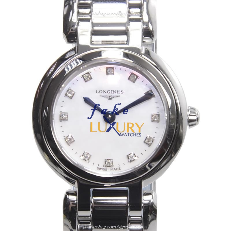 Longines L8.109.4.87.6 PRIMA LUNA Quartz White Dial Silver Stainless Steel Replica Watch - Luxury Replica Watch