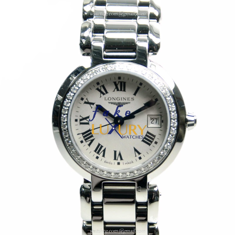 Longines L8.110.0.71.6 PRIMA LUNA Quartz Stainless Steel & Diamond Replica Watch - Luxury Replica Watch