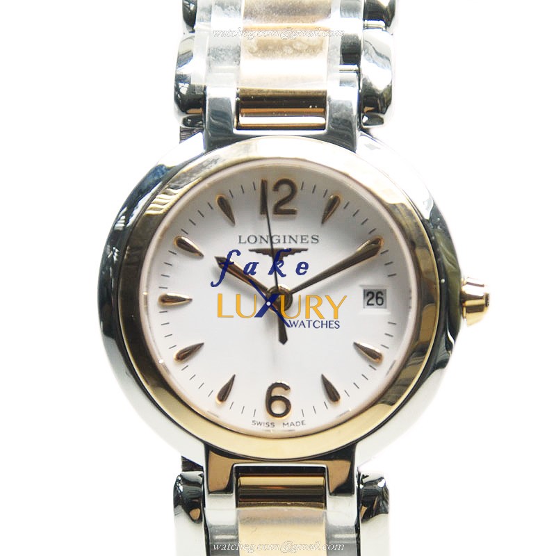 Longines L8.110.5.16.6 Prima Luna Replica Watch 26.5mm White Dial Rose Gold & Steel