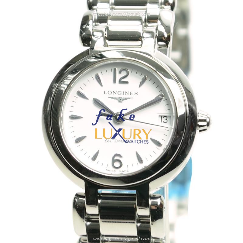 Longines L8.111.4.16.6 PRIMA LUNA Automatic - White Dial - Stainless Steel Case - Replica Watch