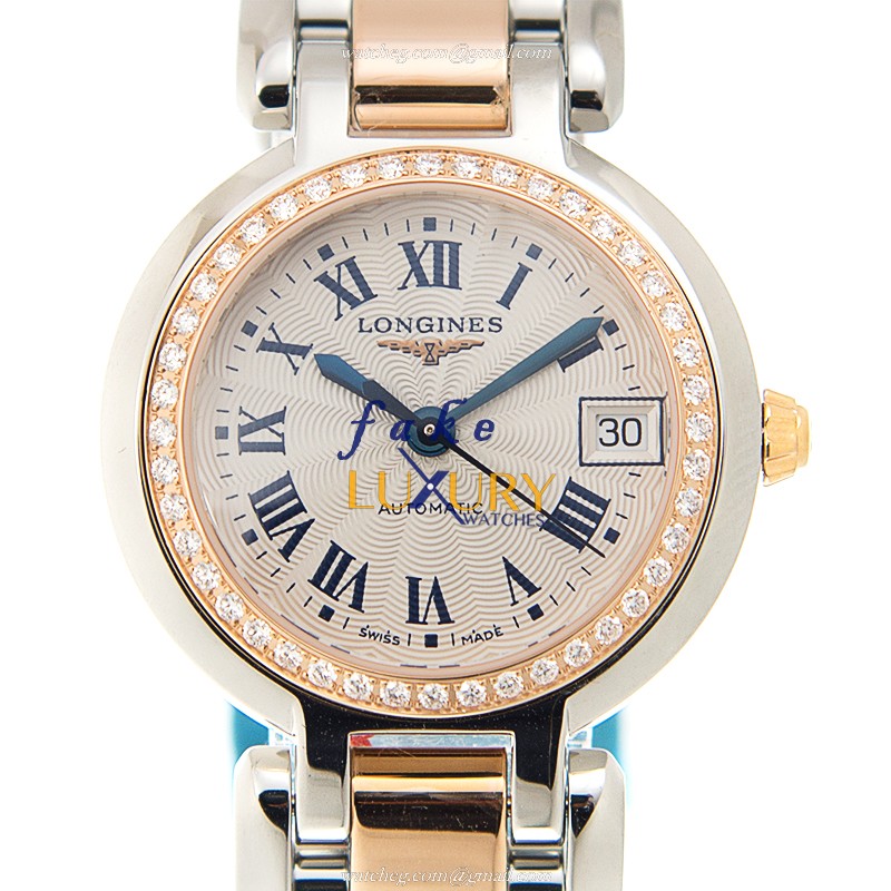 Longines L8.111.5.79.6 Prima Luna Automatic 18kt Rose Magic Diamond White Dial Replica Watch