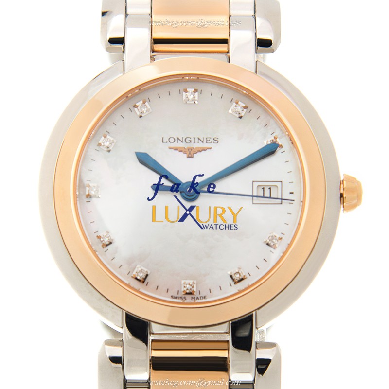 Longines L8.112.5.87.6 | Quartz | 18kt Rose Gold & Steel | Mother of Pearl Dial | Replica Watch