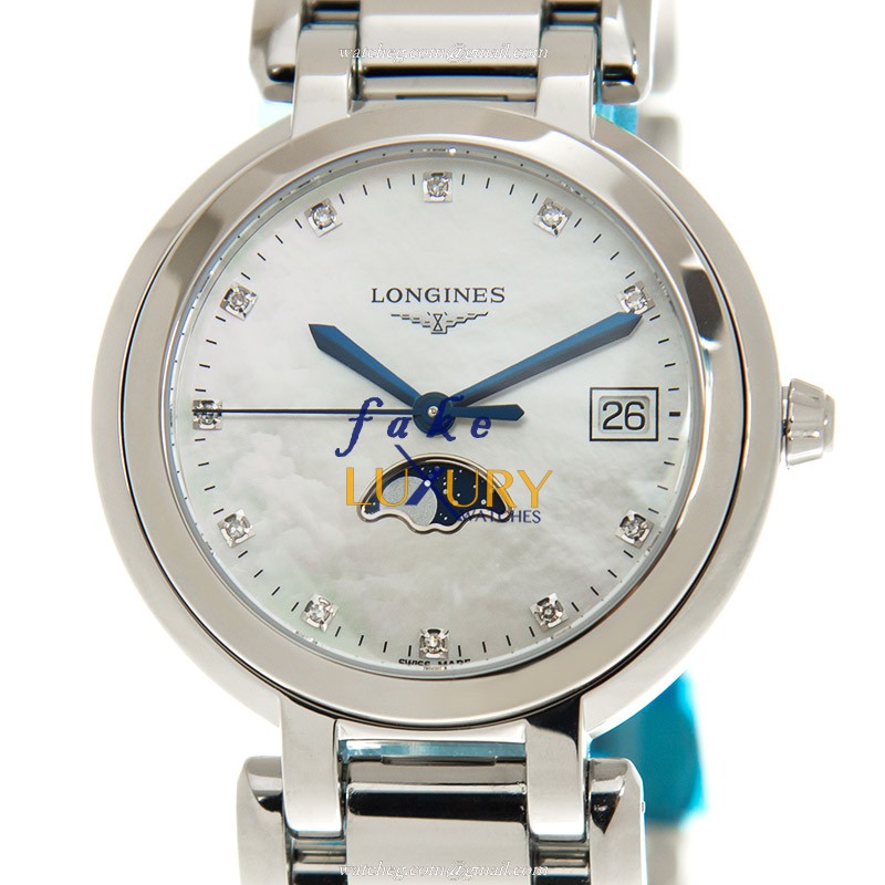 Longines L8.116.4.87.6 Quartz Stainless Steel Replica Watch, White Dial, Silver Strap