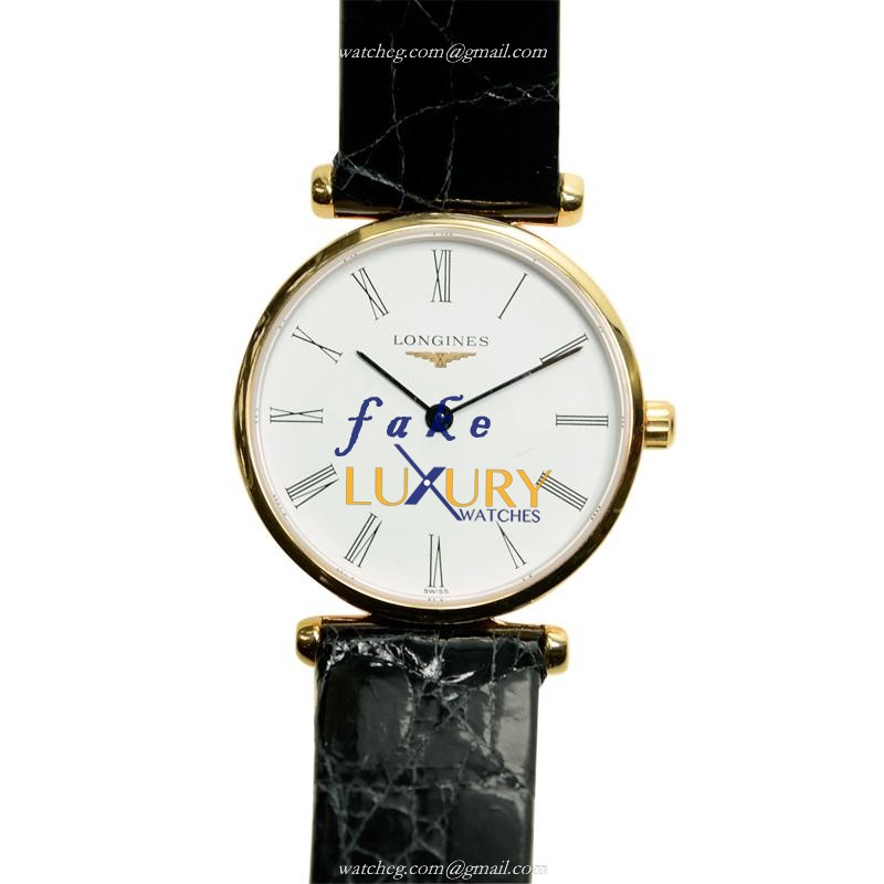 Longines La Grande L4.209.1.11.2 Quartz 18kt Rose Gold White Dial Replica Watch