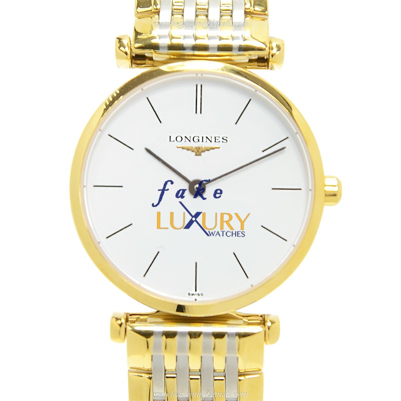 Longines La Grande L4.209.2.12.7 Quartz PVD Gold White Dial 24mm Ladies Replica Watch