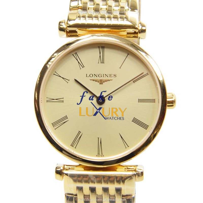Longines La Grande L4.209.2.31.8 Quartz PVD Gold Dial Gold Strap Replica Watch