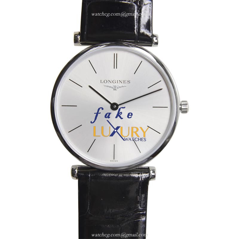 Longines La Grande L4.512.4.72.2 Quartz Stainless Steel Silver Dial Alligator Strap Replica Watch
