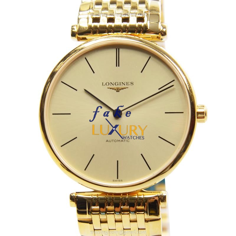 Longines La Grande L4.708.2.32.8 - Automatic - 18kt Yellow Gold - Gold Dial - Replica Watch