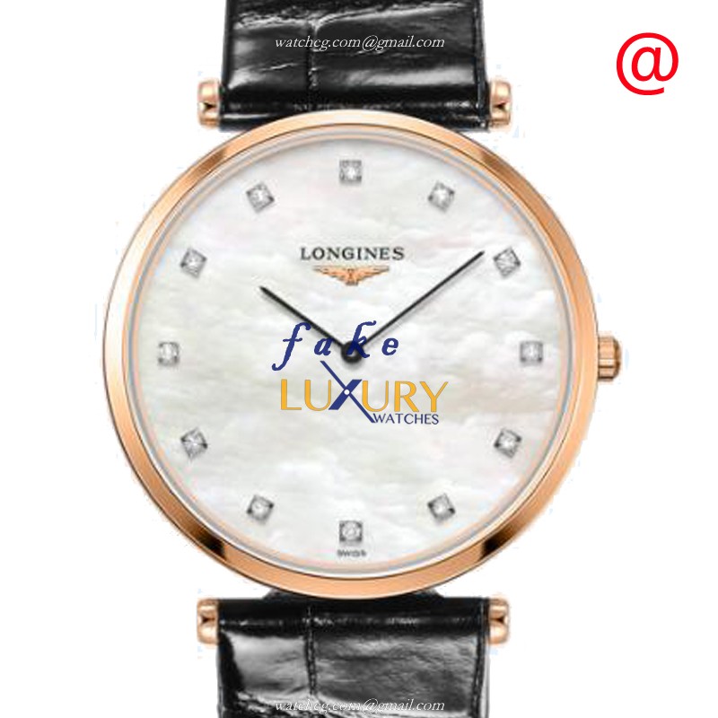 Longines La Grande L4.709.1.88.2 Quartz White Mother of Pearl Dial Gold-Plated Steel Replica Watch