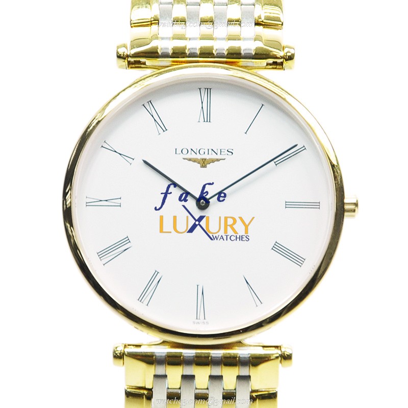 Longines La Grande L4.709.2.11.7 Replica Watch, White Dial, PVD Gold Case, Quartz Movement
