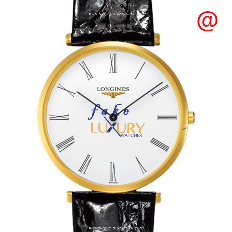 Longines La Grande L4.755.2.11.2 Quartz Gold-Plated Steel White Dial Leather Strap Replica Watch