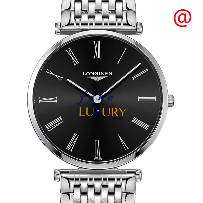 Longines La Grande L4.755.4.51.6 Replica Watch, Quartz, Black Dial, Stainless Steel