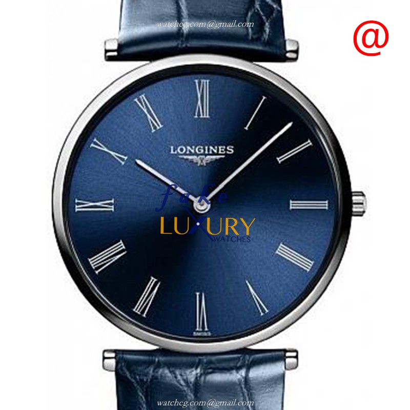 Longines La Grande L4.755.4.94.2 - Replica Watch - Quartz - 36mm Steel Case - Blue Dial - Leather